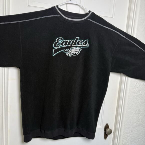 Philadelphia Eagles Pro Layer Sweatshirt 2X Black NFL Vintage Style Pullover - Picture 3 of 5